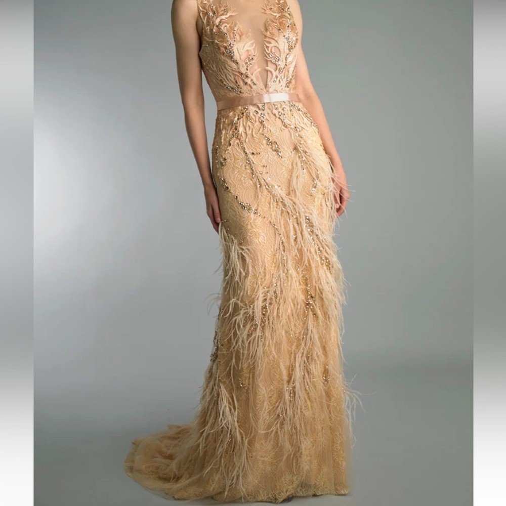 Basix Burnout Feathered Gown
